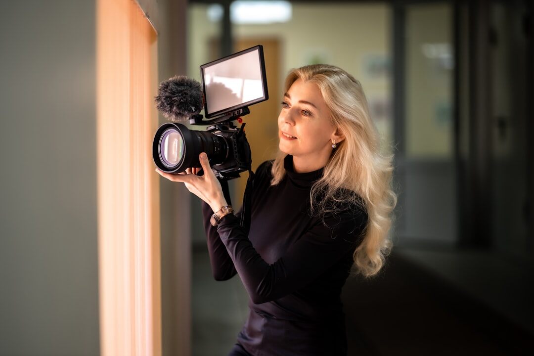 professional woman in media interview